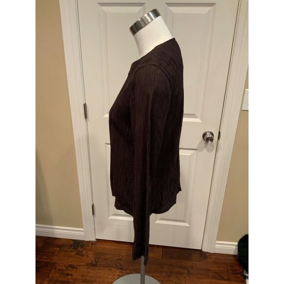 Eileen Fisher Brown Crinkle Zip Up Jacket, Size M - Picture 5 of 7